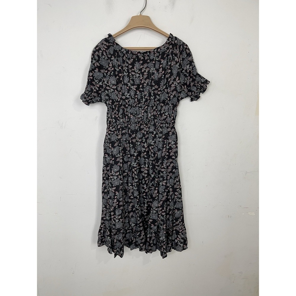 Wayward Fancies Womens Dress Small Dark Floral Boho Fairy Wedding Guest Cottage - Picture 3 of 8